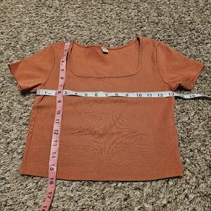 Rust Square Neck Women's Top